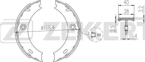 Zekkert BK-4016 - Комплект спирачна челюст vvparts.bg