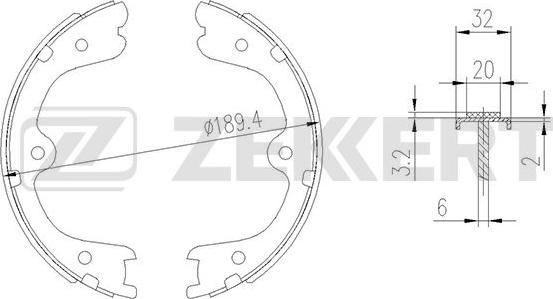 Zekkert BK-4011 - Комплект спирачна челюст vvparts.bg