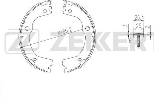 Zekkert BK-4012 - Комплект спирачна челюст vvparts.bg