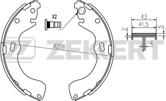 Zekkert BK-4025 - Комплект спирачна челюст vvparts.bg