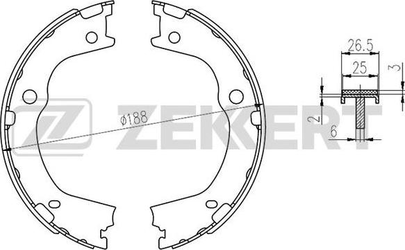 Zekkert BK-4194 - Комплект спирачна челюст vvparts.bg