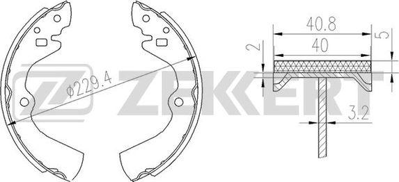 Zekkert BK-4141 - Комплект спирачна челюст vvparts.bg
