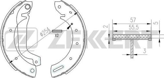 Zekkert BK-4142 - Комплект спирачна челюст vvparts.bg