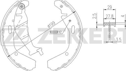 Zekkert BK-4155 - Комплект спирачна челюст vvparts.bg