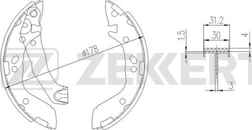 Zekkert BK-4156 - Комплект спирачна челюст vvparts.bg