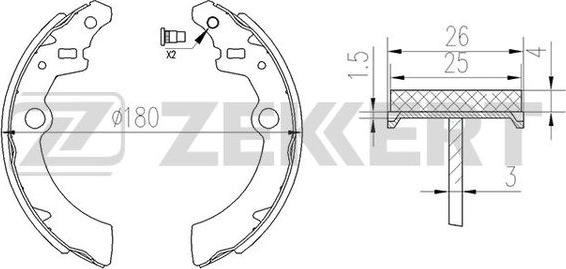 Zekkert BK-4152 - Комплект спирачна челюст vvparts.bg