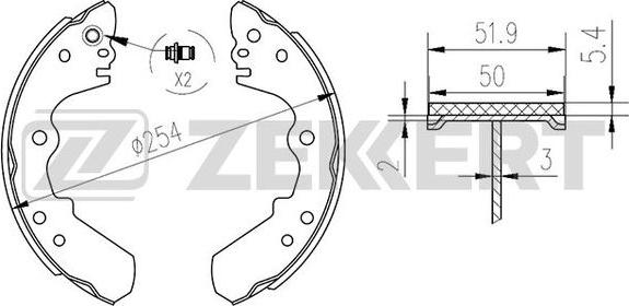 Zekkert BK-4165 - Комплект спирачна челюст vvparts.bg