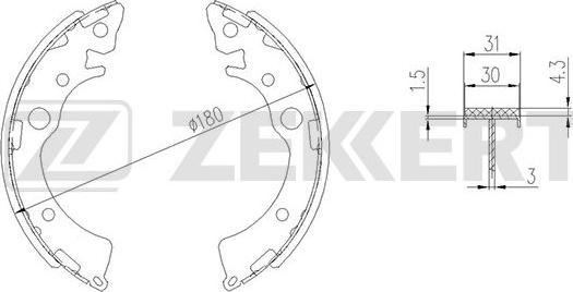 Zekkert BK-4161 - Комплект спирачна челюст vvparts.bg