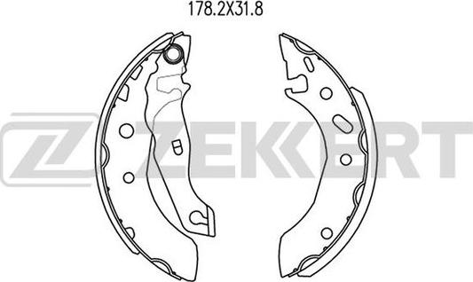 Zekkert BK-4168 - Комплект спирачна челюст vvparts.bg