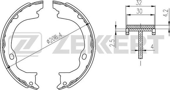 Zekkert BK-4162 - Комплект спирачна челюст vvparts.bg