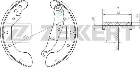 Zekkert BK-4167 - Комплект спирачна челюст vvparts.bg