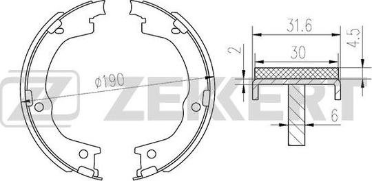 Zekkert BK-4105 - Комплект спирачна челюст vvparts.bg