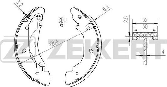 Zekkert BK-4100 - Комплект спирачна челюст vvparts.bg