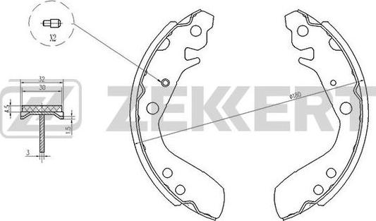 Zekkert BK-4108 - Комплект спирачна челюст vvparts.bg