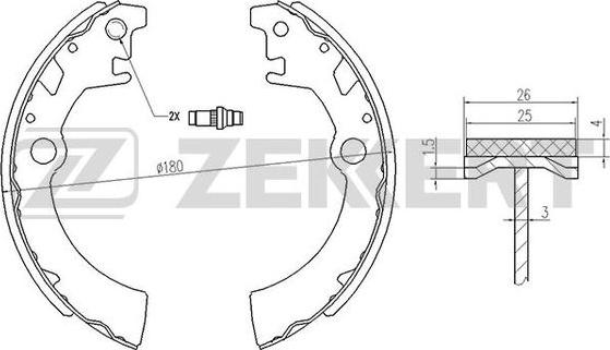 Zekkert BK-4102 - Комплект спирачна челюст vvparts.bg