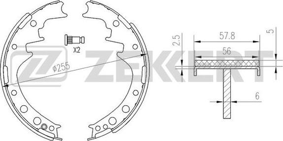 Zekkert BK-4119 - Комплект спирачна челюст vvparts.bg