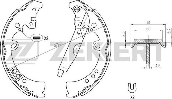 Zekkert BK-4116 - Комплект спирачна челюст vvparts.bg