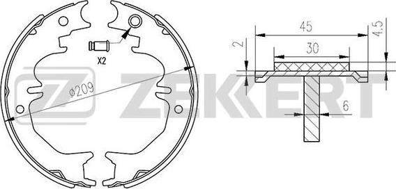 Zekkert BK-4183 - Комплект спирачна челюст vvparts.bg