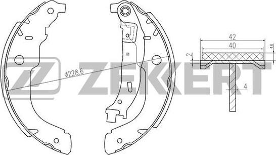 Zekkert BK-4139 - Комплект спирачна челюст vvparts.bg