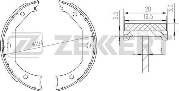 Zekkert BK-4136 - Комплект спирачна челюст vvparts.bg