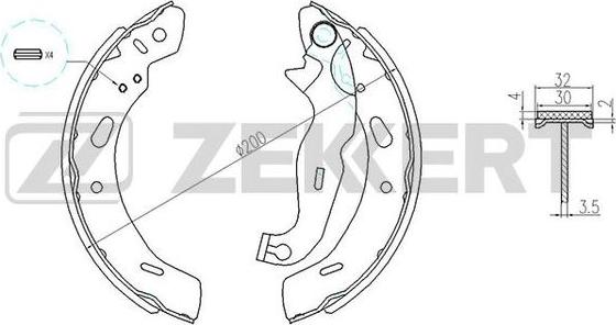 Zekkert BK-4132 - Комплект спирачна челюст vvparts.bg