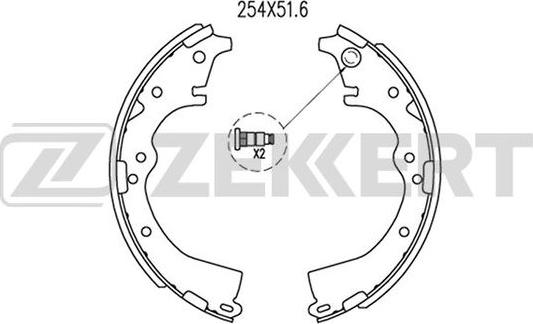 Zekkert BK-4120 - Комплект спирачна челюст vvparts.bg