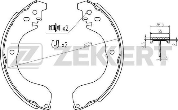 Zekkert BK-4179 - Комплект спирачна челюст vvparts.bg