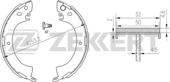 Zekkert BK-4174 - Комплект спирачна челюст vvparts.bg