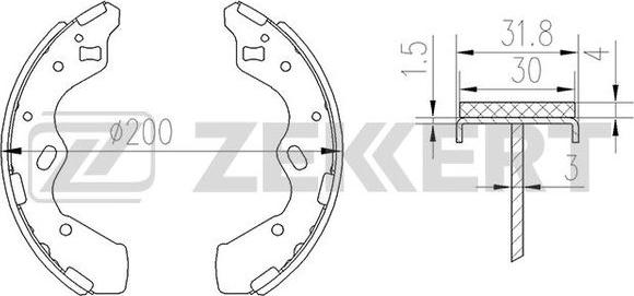 Zekkert BK-4172 - Комплект спирачна челюст vvparts.bg