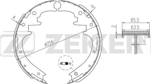 Zekkert BK-4346 - Комплект спирачна челюст vvparts.bg