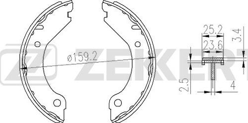 Zekkert BK-4369 - Комплект спирачна челюст vvparts.bg