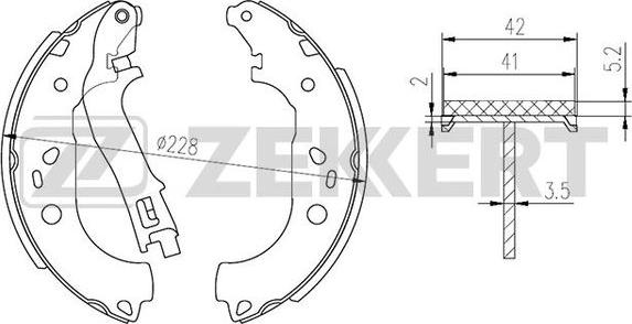 Zekkert BK-4304 - Комплект спирачна челюст vvparts.bg