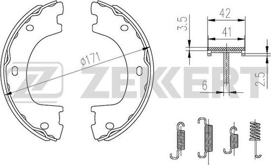 Zekkert BK-4308 - Комплект спирачна челюст vvparts.bg