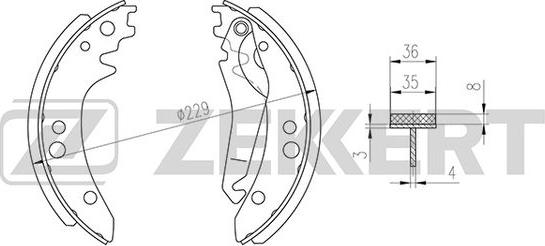 Zekkert BK-4314 - Комплект спирачна челюст vvparts.bg