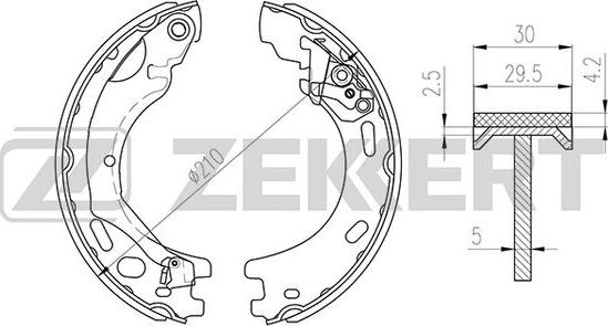 Zekkert BK-4312 - Комплект спирачна челюст vvparts.bg