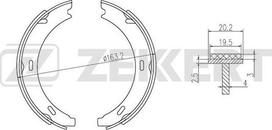 Zekkert BK-4336 - Комплект спирачна челюст vvparts.bg