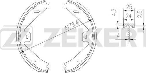 Zekkert BK-4328 - Комплект спирачна челюст vvparts.bg