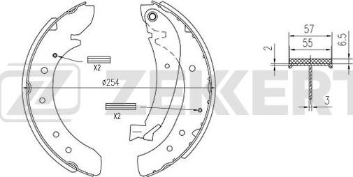 Zekkert BK-4375 - Комплект спирачна челюст vvparts.bg