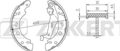 Zekkert BK-4376 - Комплект спирачна челюст vvparts.bg