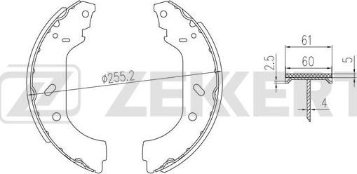 Zekkert BK-4370 - Комплект спирачна челюст vvparts.bg