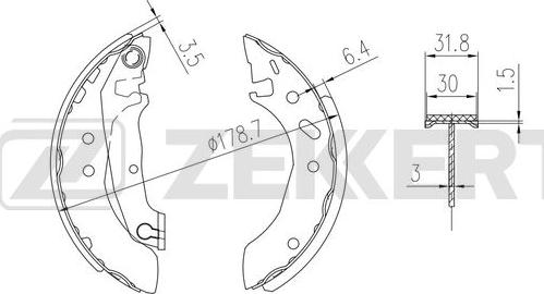 Zekkert BK-4371 - Комплект спирачна челюст vvparts.bg