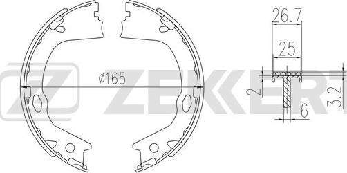 Zekkert BK-4373 - Комплект спирачна челюст vvparts.bg