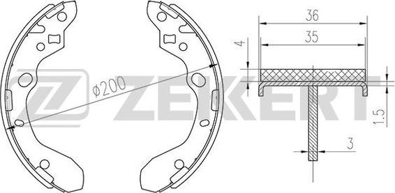 Zekkert BK-4294 - Комплект спирачна челюст vvparts.bg