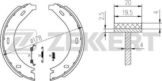 Zekkert BK-4297 - Комплект спирачна челюст vvparts.bg