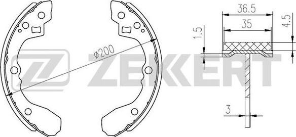 Zekkert BK-4250 - Комплект спирачна челюст vvparts.bg