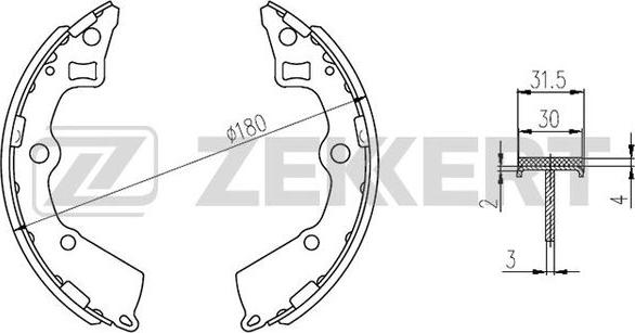 Zekkert BK-4258 - Комплект спирачна челюст vvparts.bg