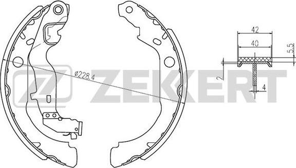 Zekkert BK-4264 - Комплект спирачна челюст vvparts.bg