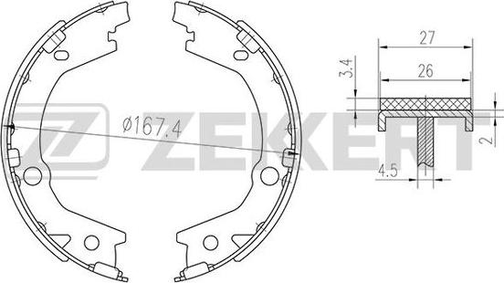 Zekkert BK-4265 - Комплект спирачна челюст vvparts.bg