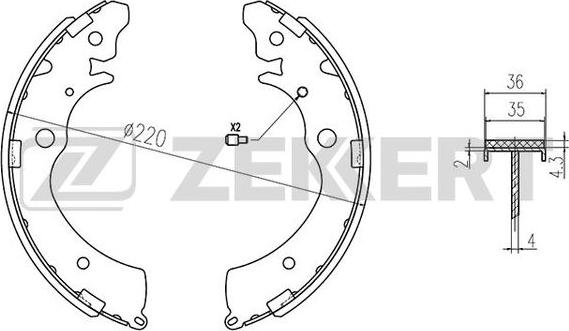 Zekkert BK-4207 - Комплект спирачна челюст vvparts.bg