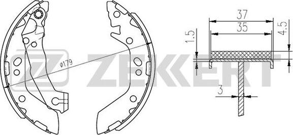 Zekkert BK-4219 - Комплект спирачна челюст vvparts.bg